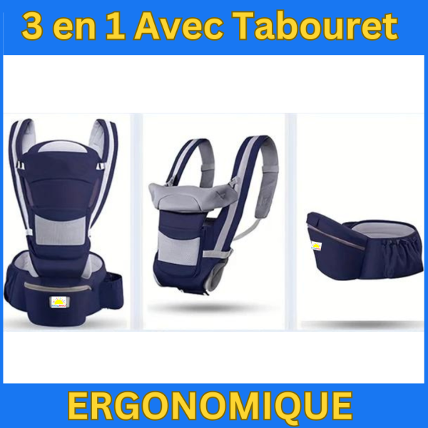 3 en 1 Porte bébé ergonomique bleue marine - Image 2