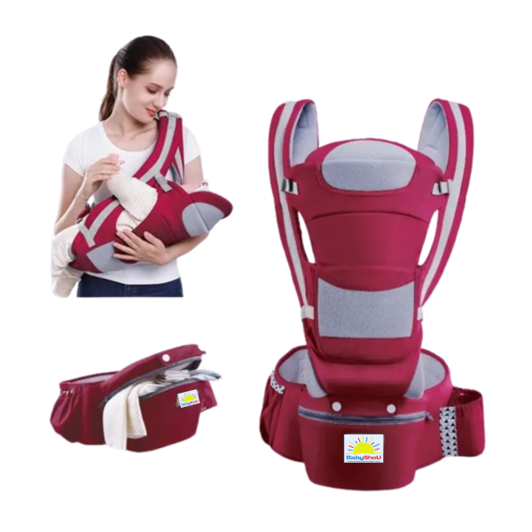 3 en 1 Porte bébé ergonomique bleue rouge bordeau