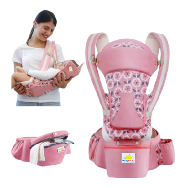 3 en 1 Porte bébé ergonomique rose fleurit